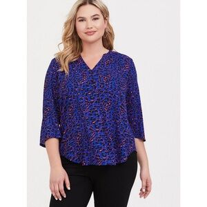 Torrid 5 Blue Leopard Print Top